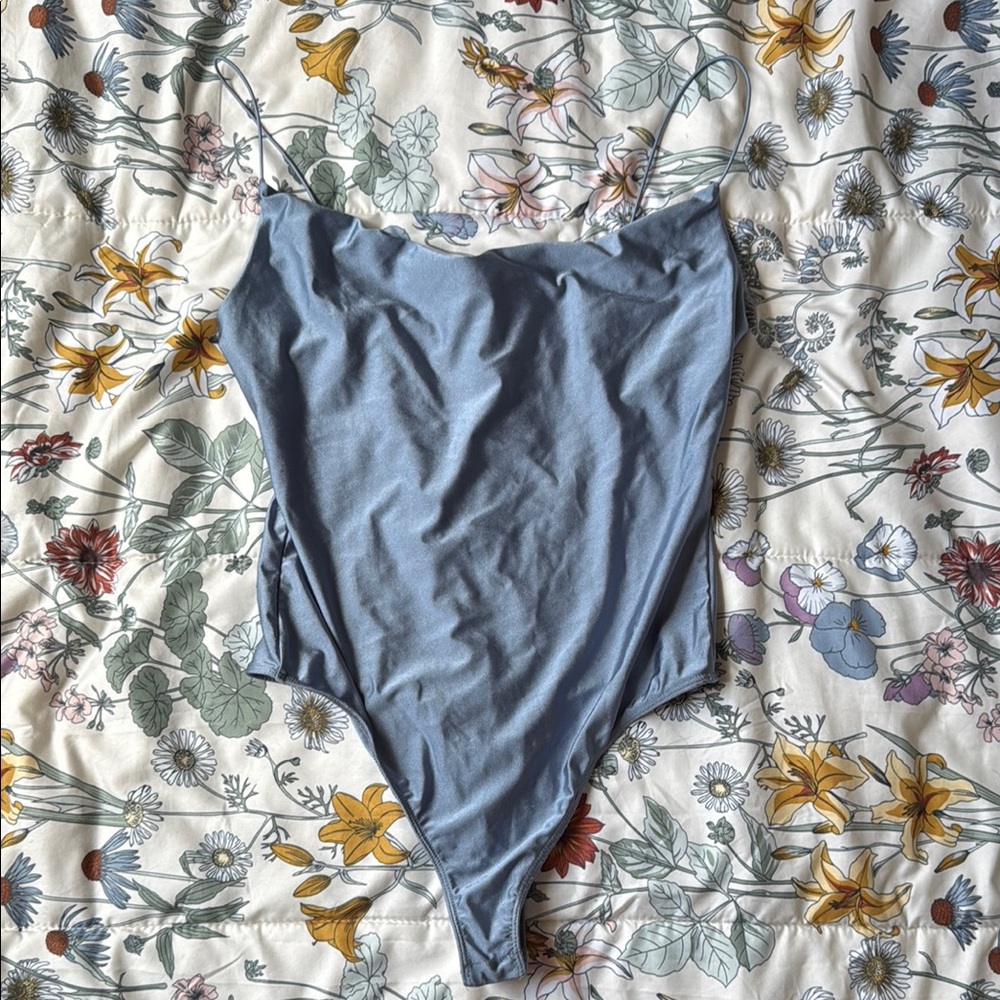 Lulus Blue Spaghetti Strap Bodysuit